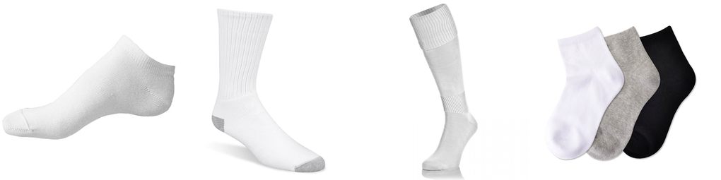 plain white sports socks